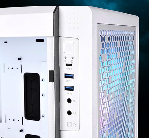 Thermaltake Ceres 500 Snow Edition Mid Tower E-ATX Computer Case with  Tempered Glass Side Panel; 4 Preinstalled 140mm PWM ARGB Fans; Rotational  PCIe